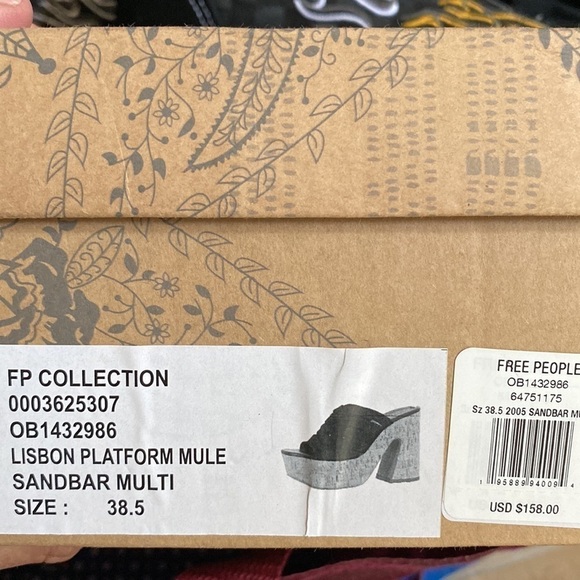 Free People Lisbon Platform Sandbar Multi Leather Suede Mule Size EU 38.5 Women - Picture 13 of 16